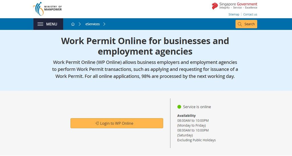 Screenshot of MOM service