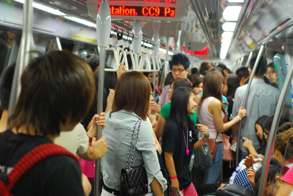 commuters on a train
