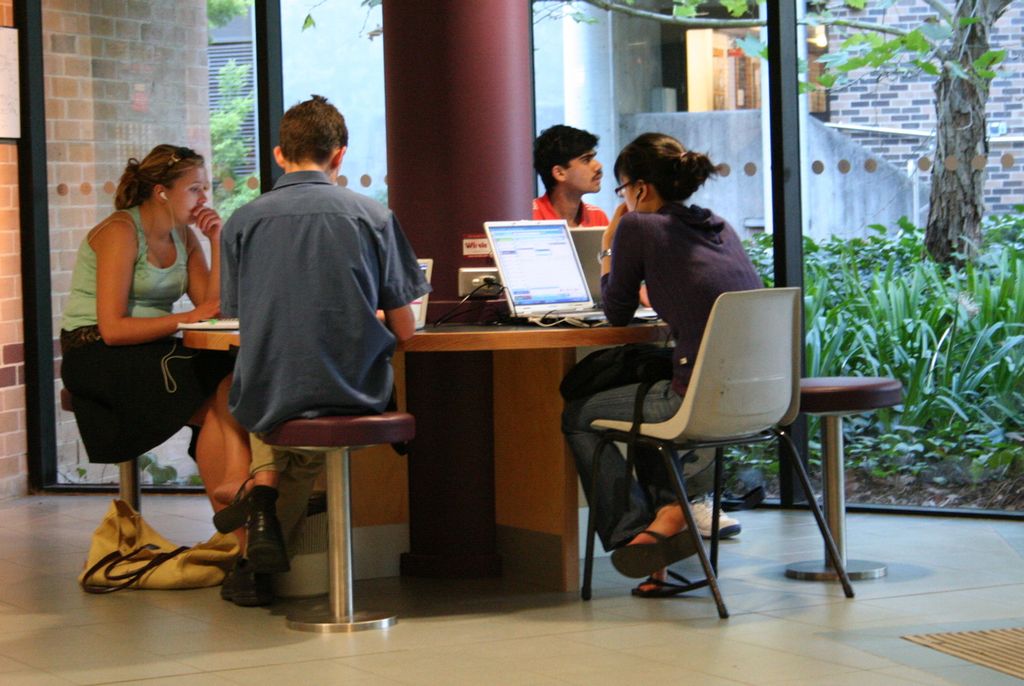 Australia students using a computer