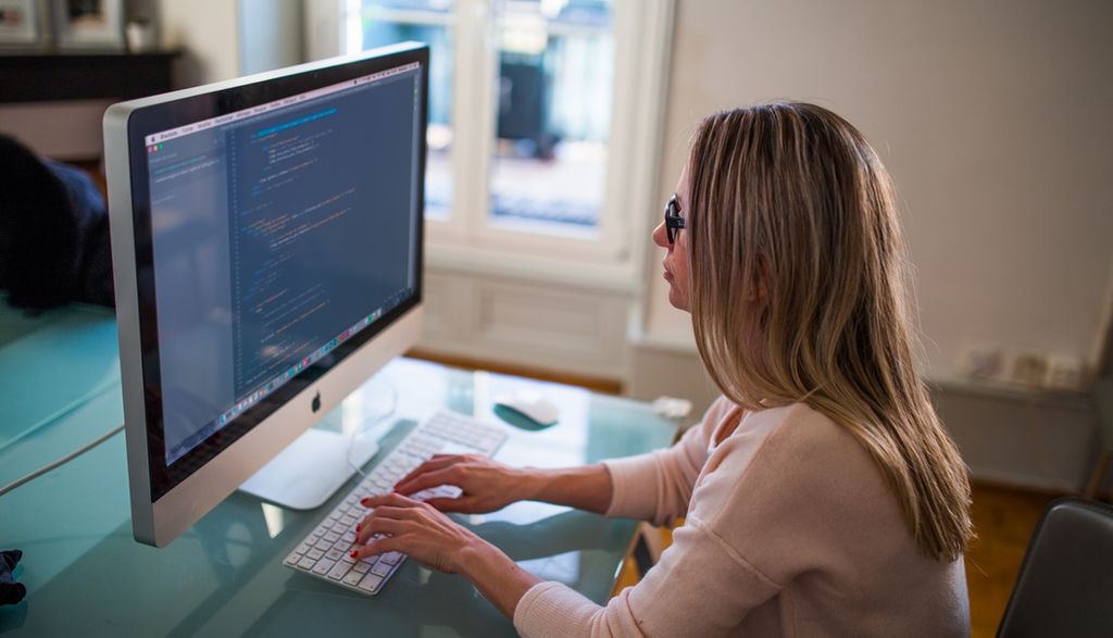woman coding